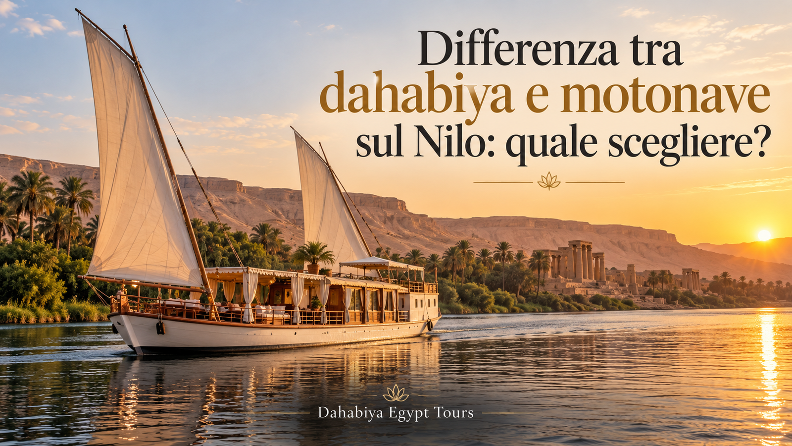 Differenza tra dahabiya e motonave sul Nilo quale scegliere