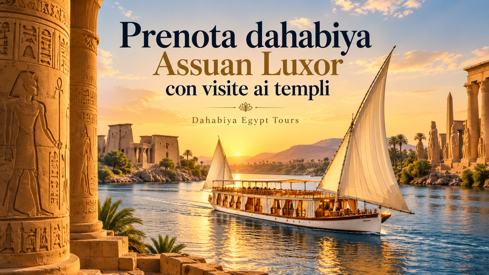 Prenota dahabiya Assuan Luxor con visite ai templi