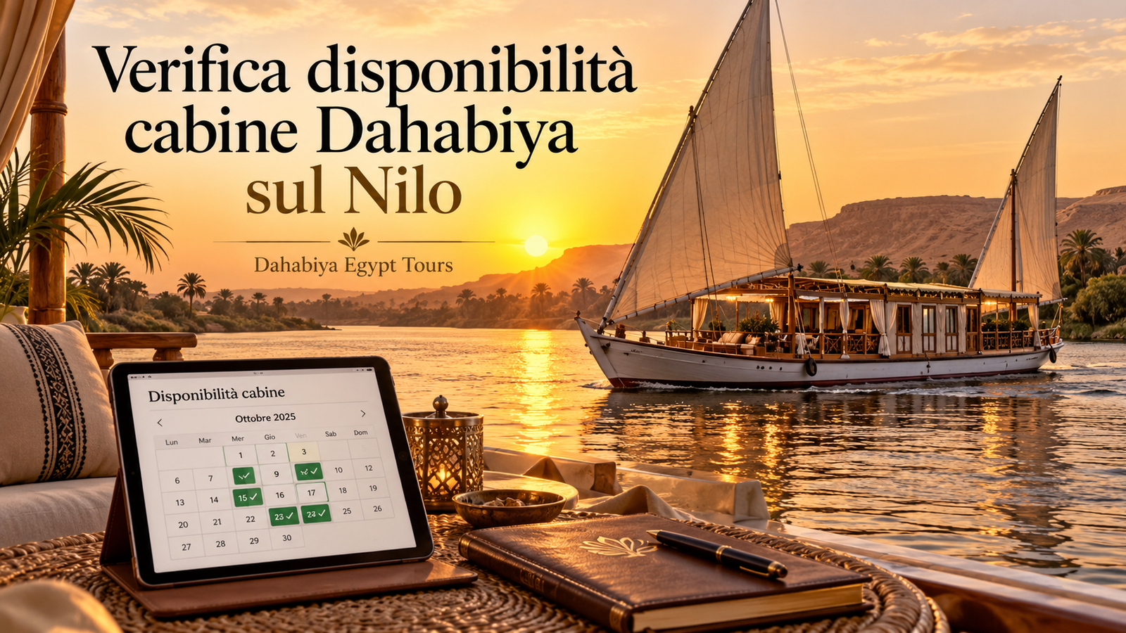 Verifica disponibilità cabine Dahabiya sul Nilo