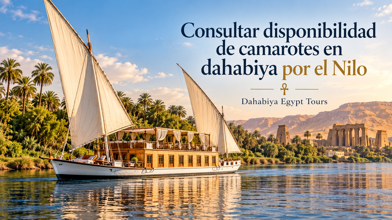 Consultar disponibilidad de camarotes en dahabiya por el Nilo