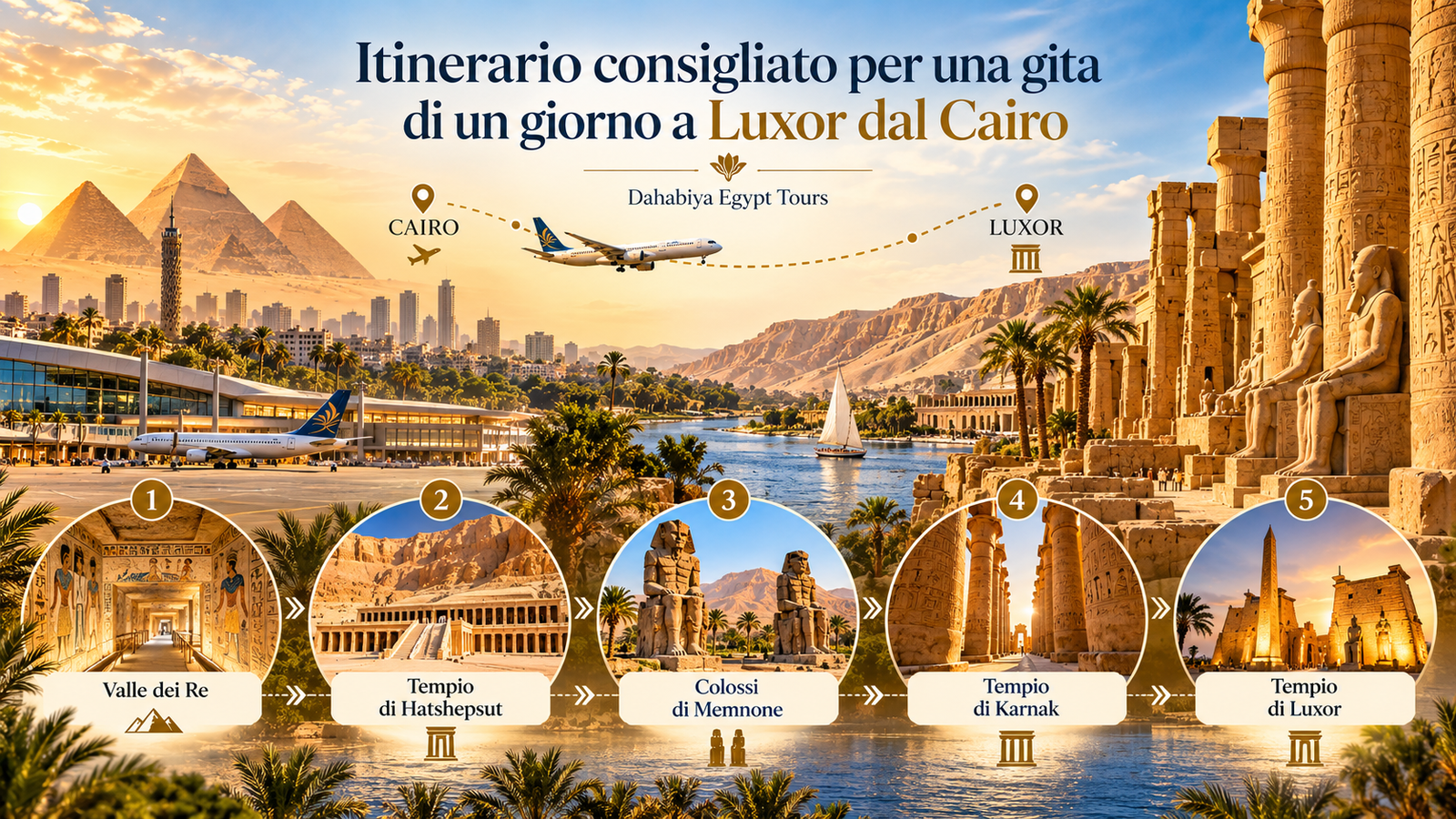Itinerario consigliato per una gita di un giorno a Luxor dal Cairo