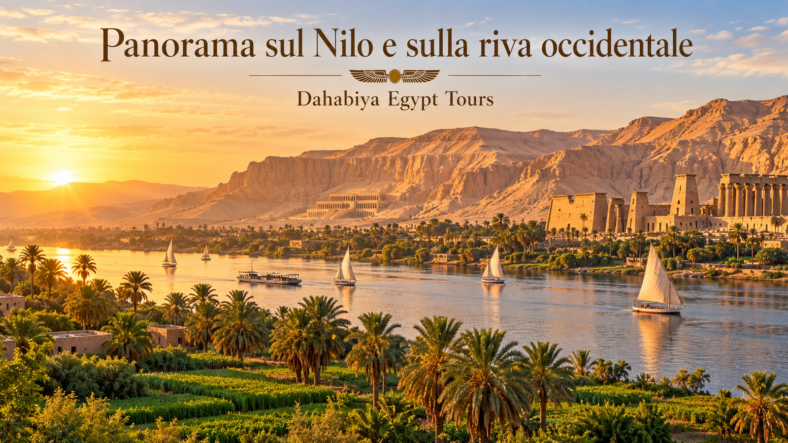 Panorama sul Nilo e sulla riva occidentale