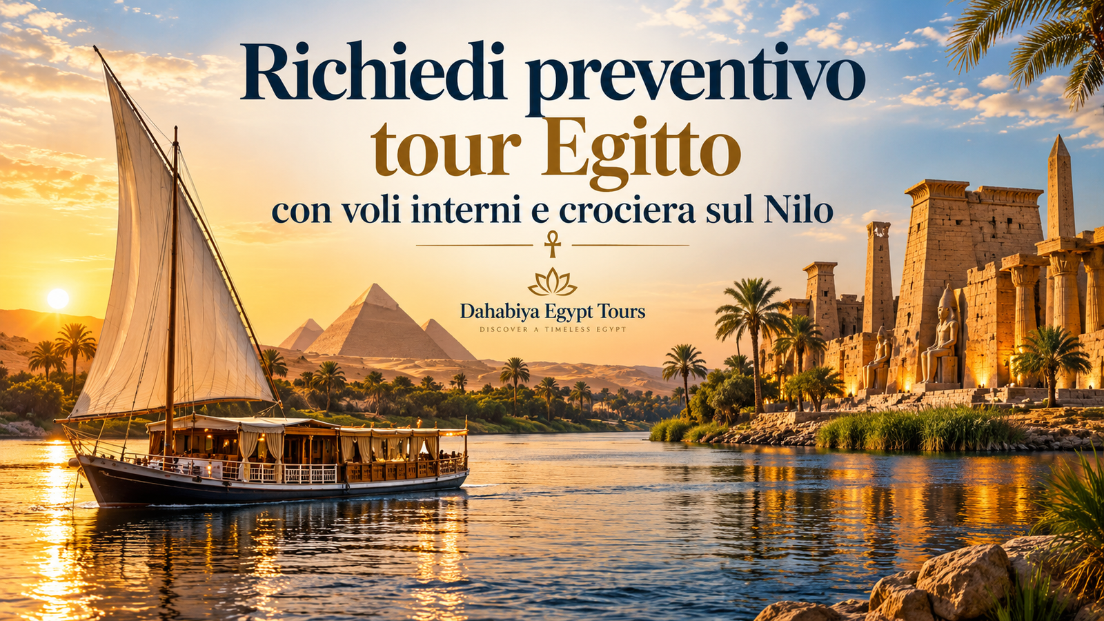 Richiedi preventivo tour Egitto con voli interni e crociera sul Nilo